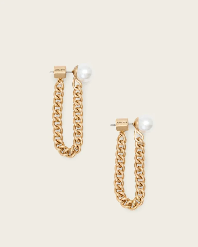 LEX CHAIN PEARL EARRINGS - 1