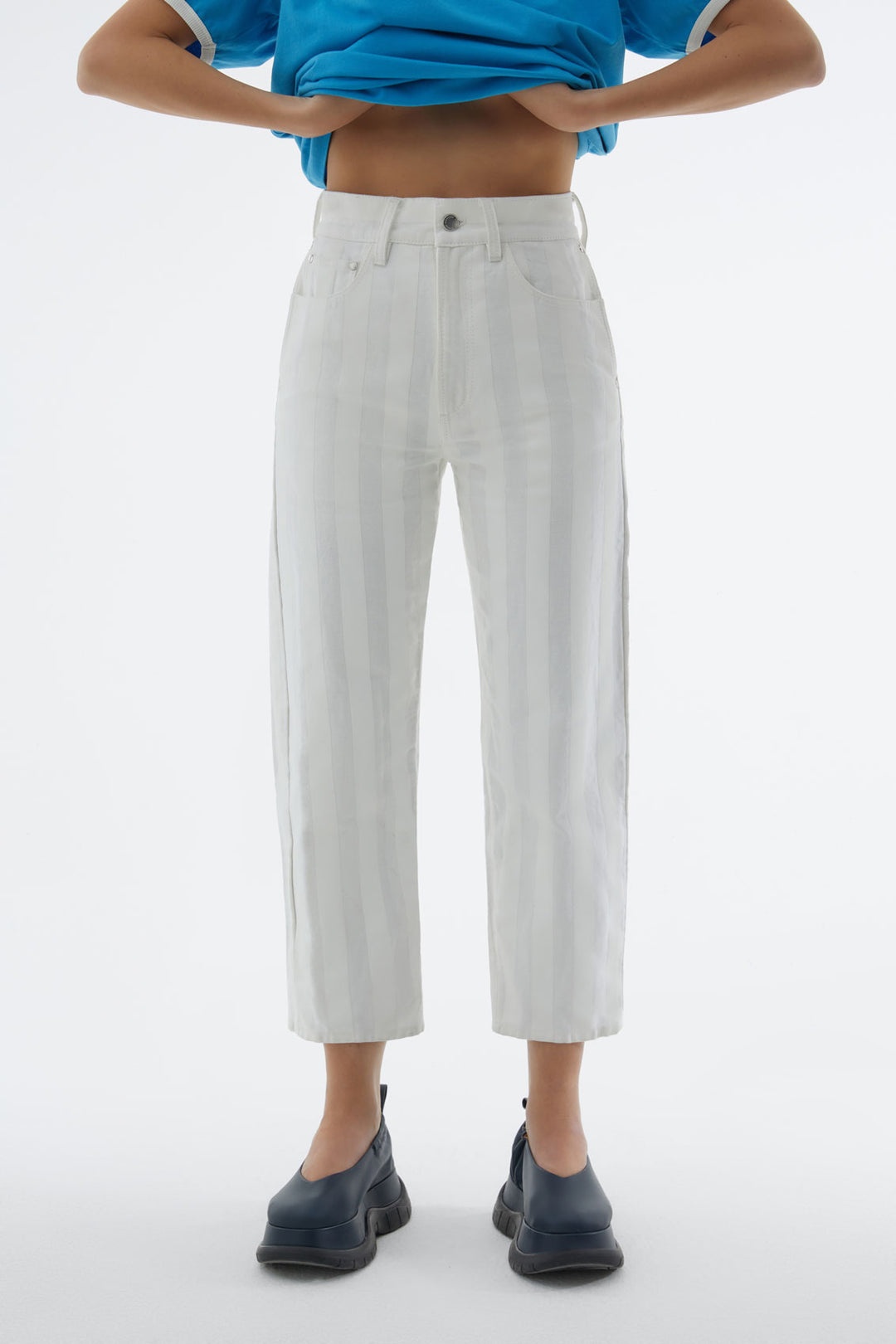 WHITE STRIPED PANTS - 1