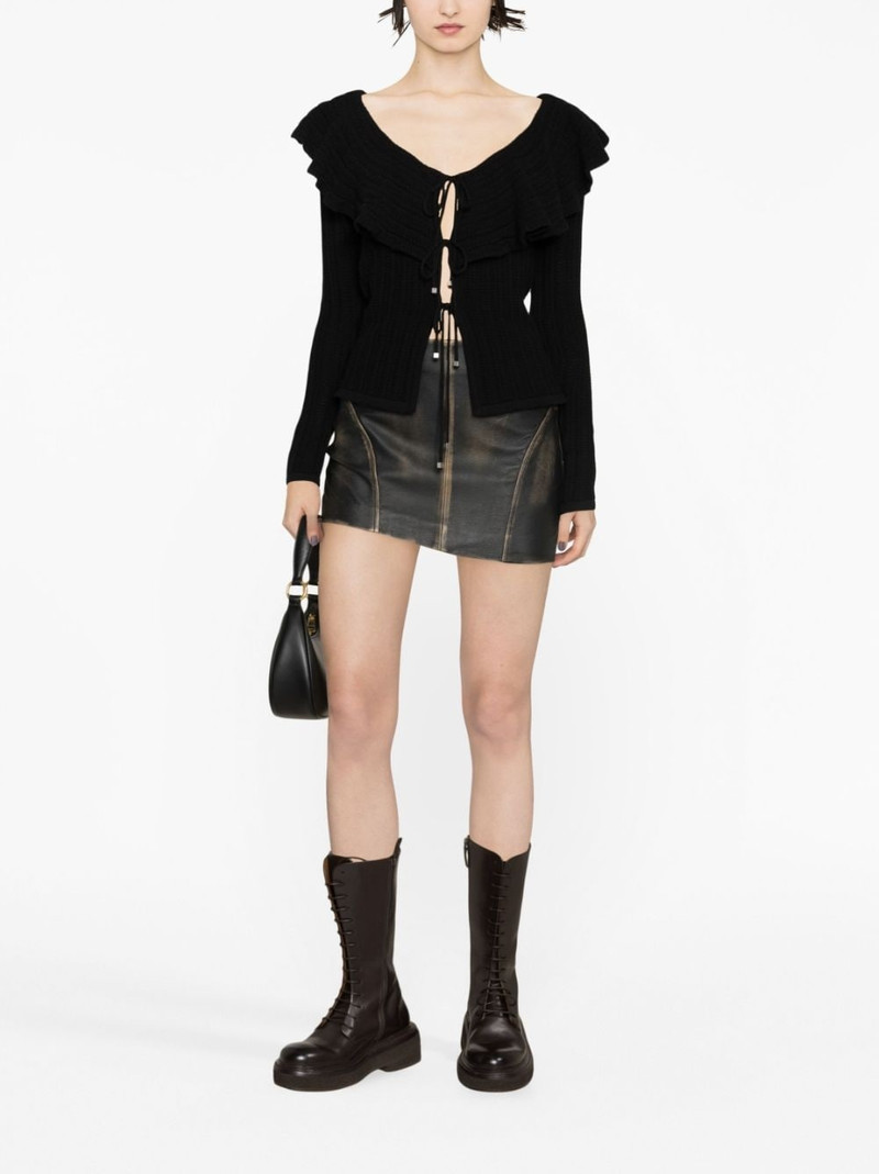 Blumarine ruffled crochet wool cardigan outlook