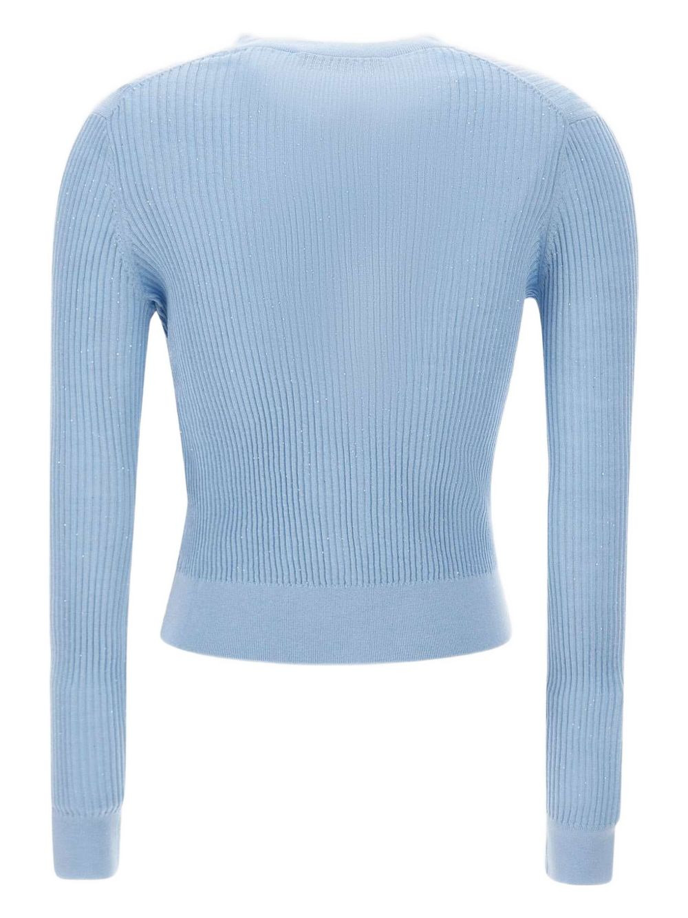 ribbed V-neck cardigan - 3