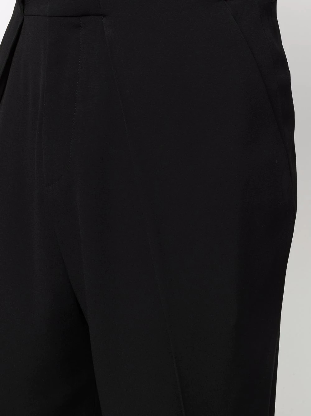 side folded crepe cropped trousers - 5