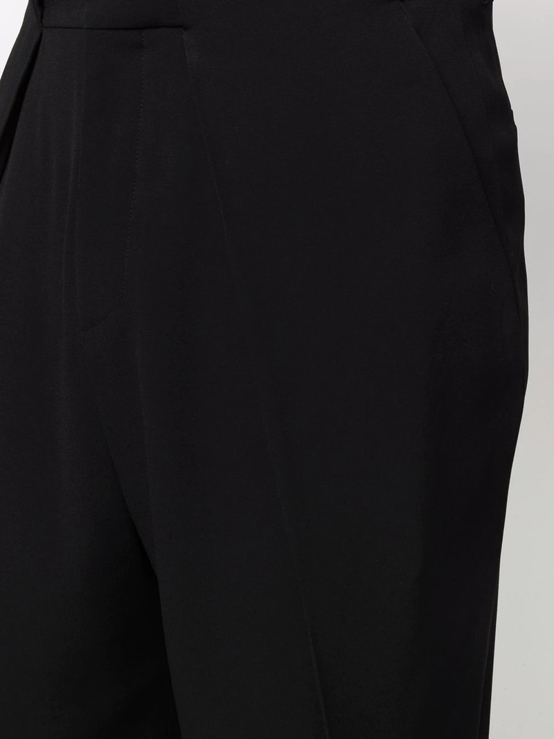 side folded crepe cropped trousers 5