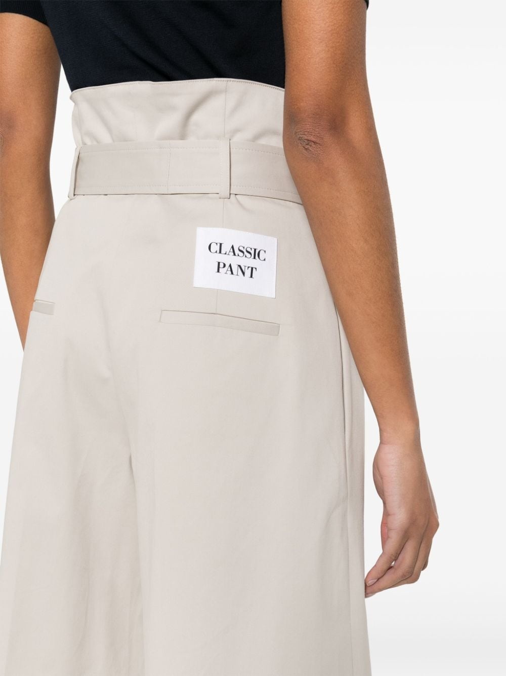 pleated twill wide trousers - 5