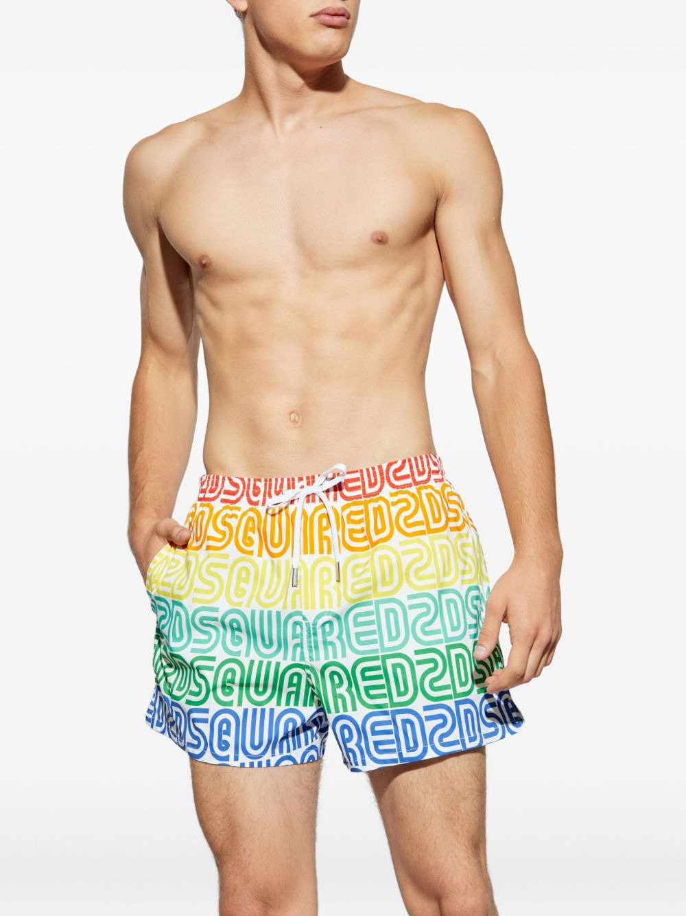 logo-print swim shorts - 3