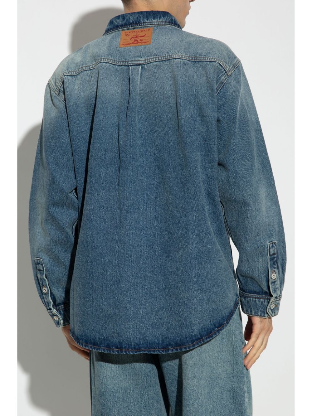 distressed denim shirt - 4