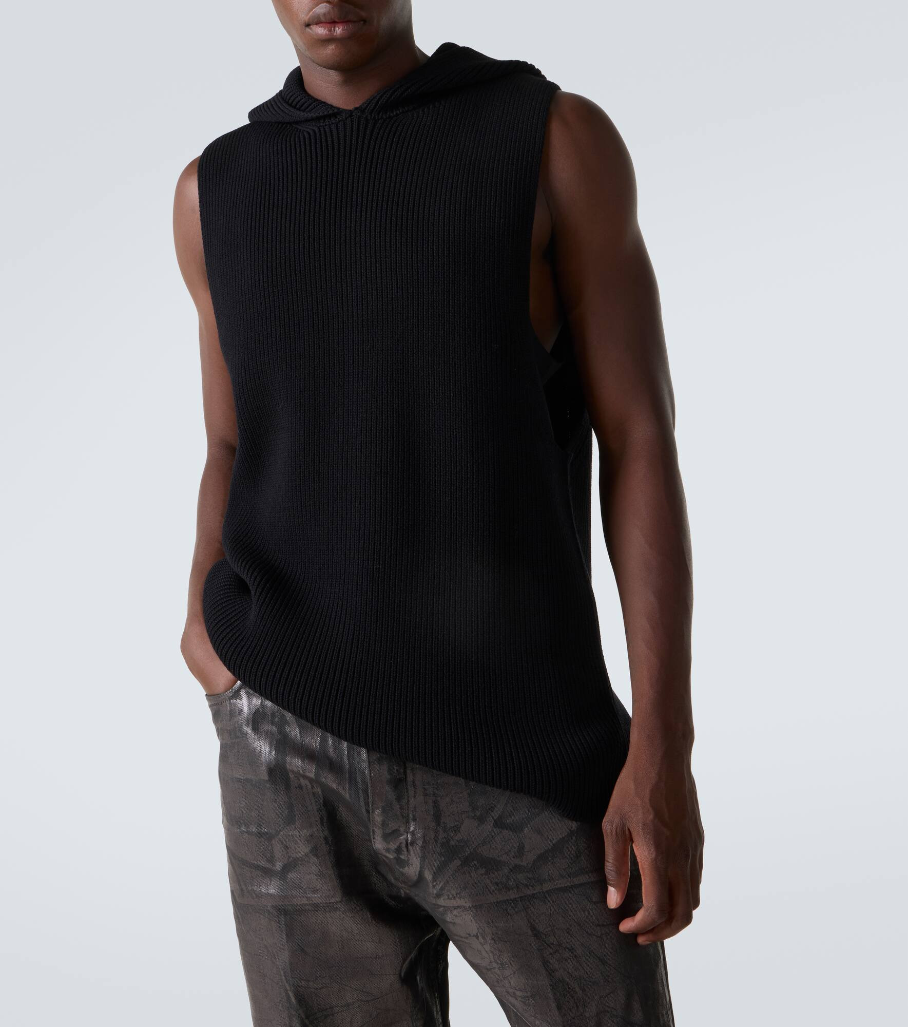 Ribbed-knit virgin wool sweater vest - 6