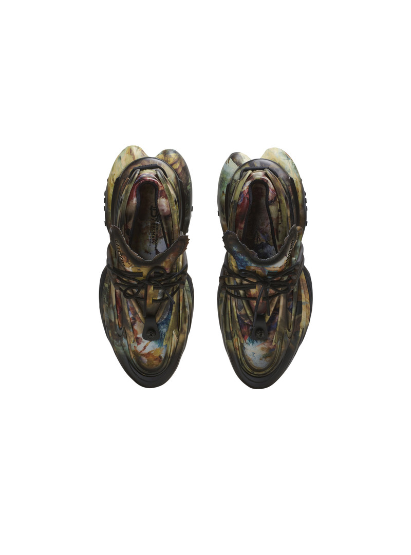 Unicorn trainers in printed neoprene and leather 3