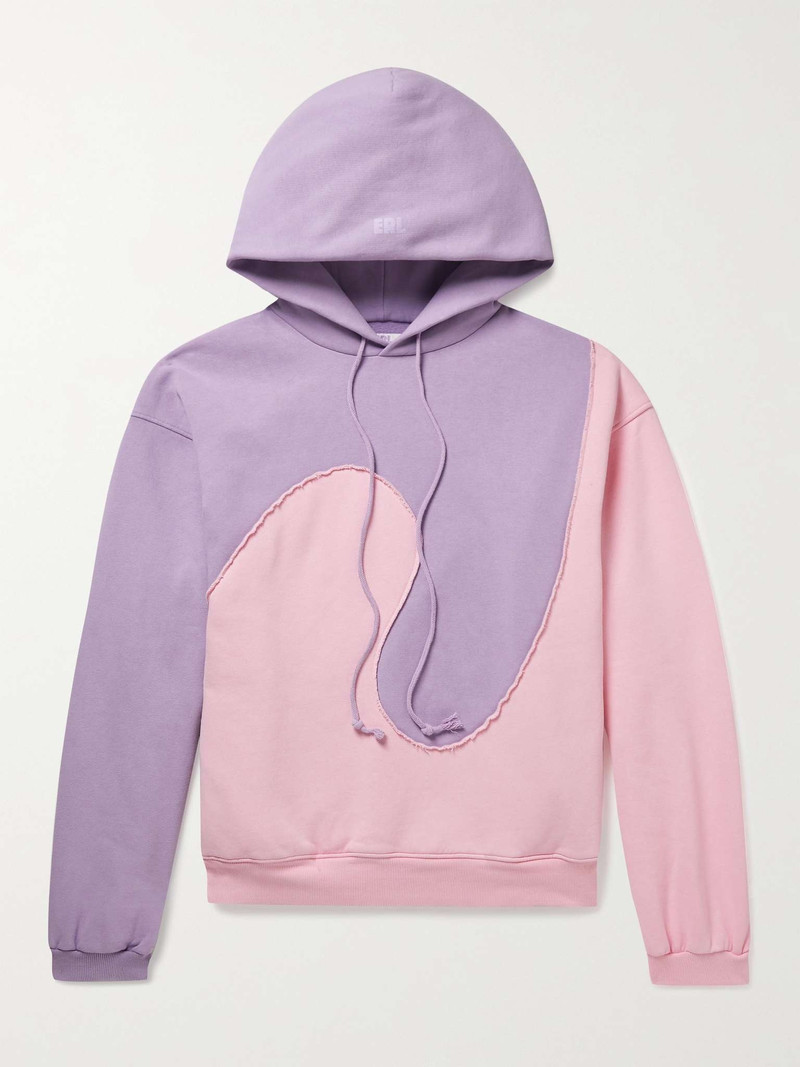 Wave Panelled Cotton-Blend Jersey Hoodie 1