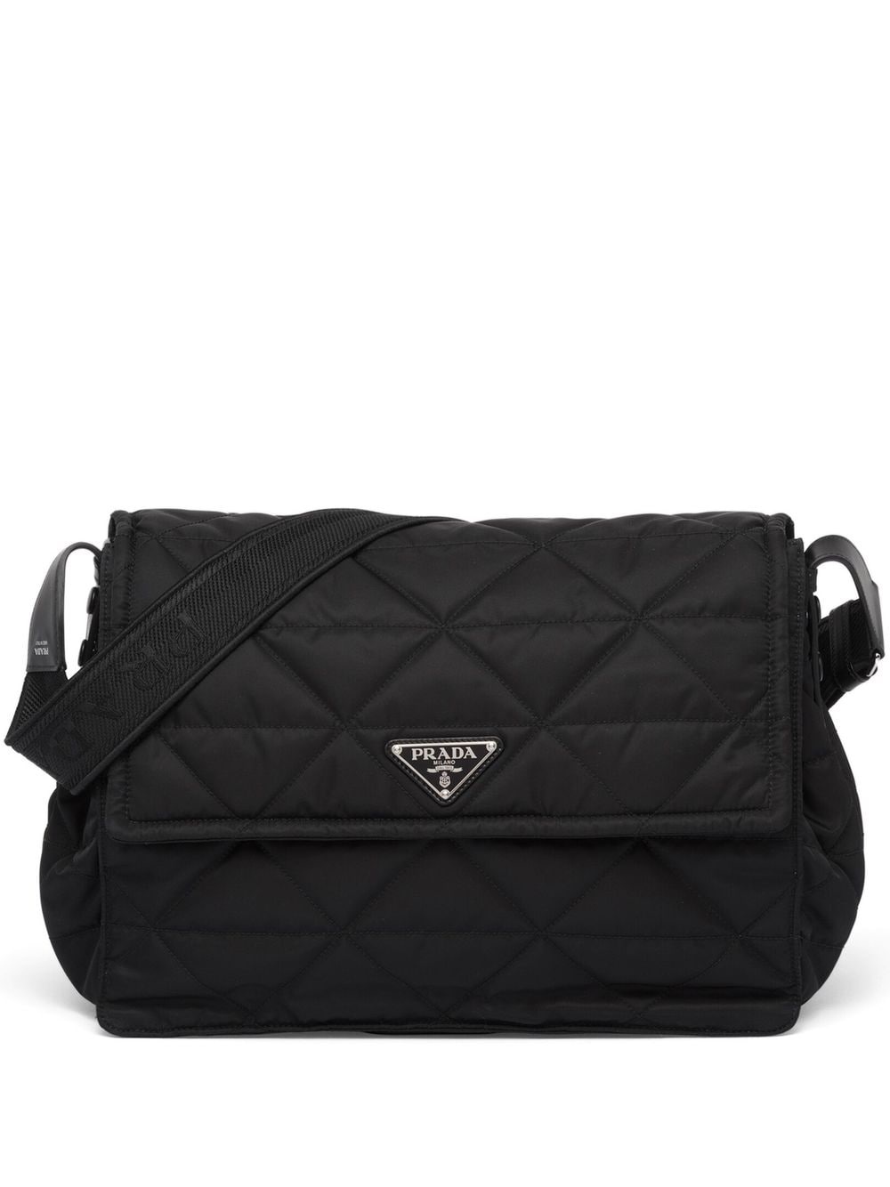 Re-Nylon logo-plaque shoulder bag - 1