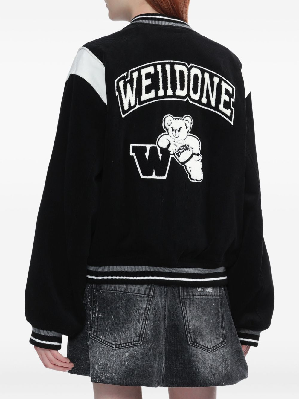 varsity-style teddy bear bomber jacket - 3