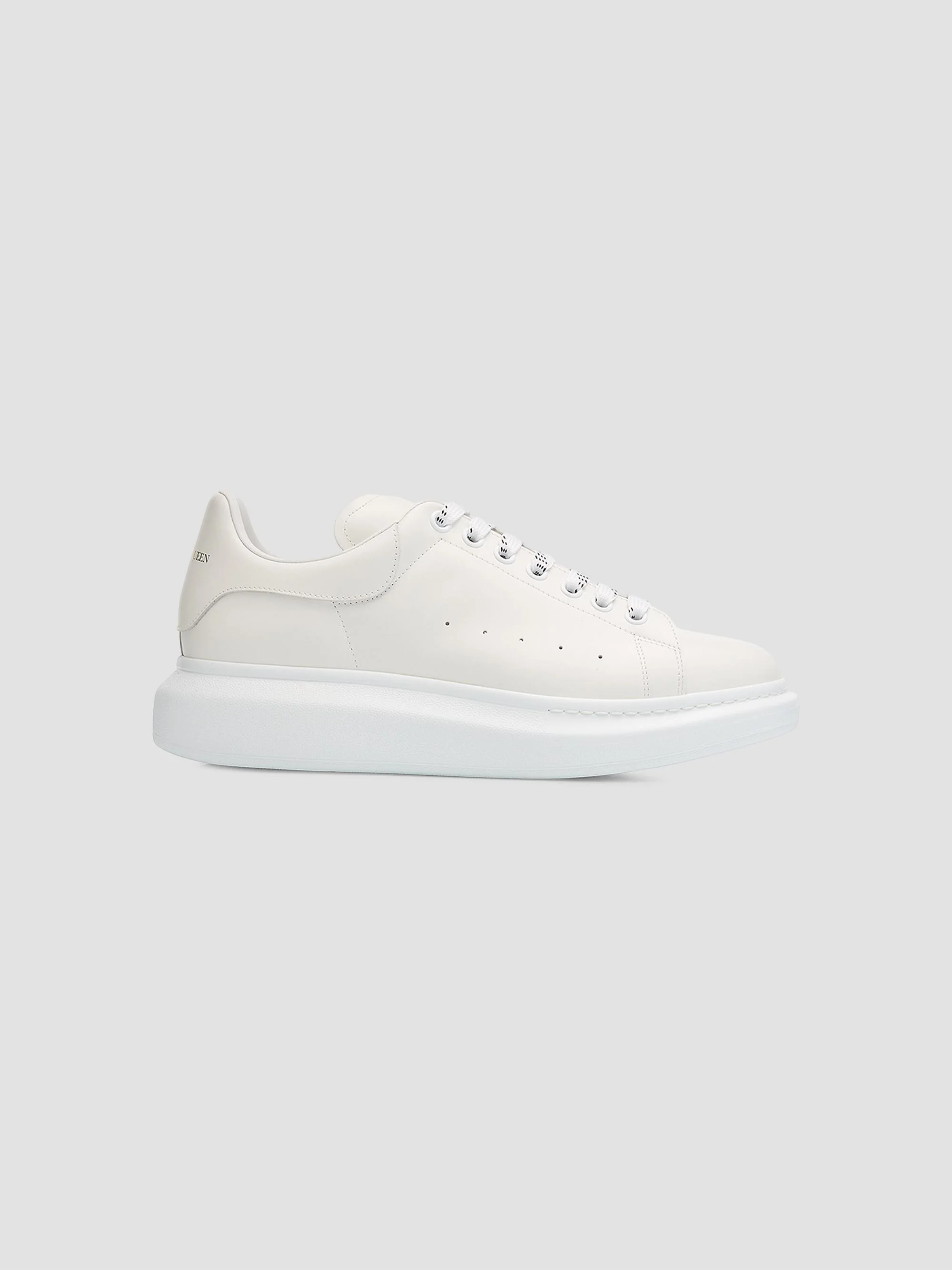 Men's Oversized Leather Platform Sneakers - White - 1
