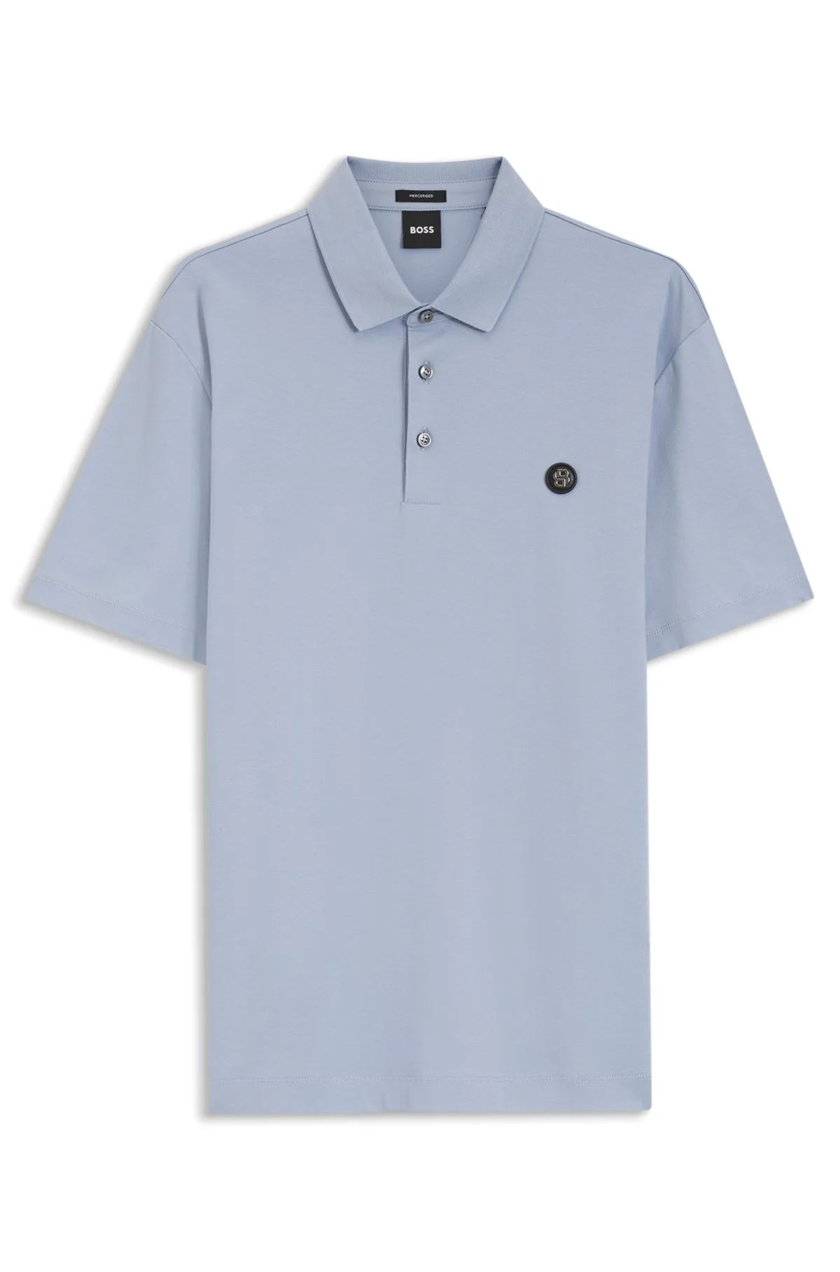 MERCERIZED-COTTON POLO SHIRT WITH DOUBLE B MONOGRAM - 1
