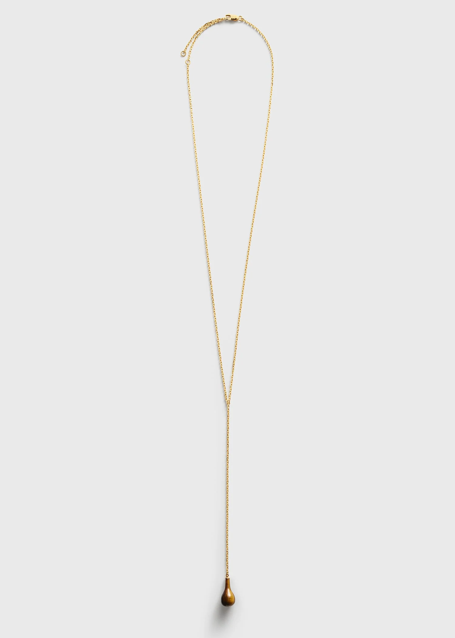 Tiger's eye drop necklace honey/gold - 1