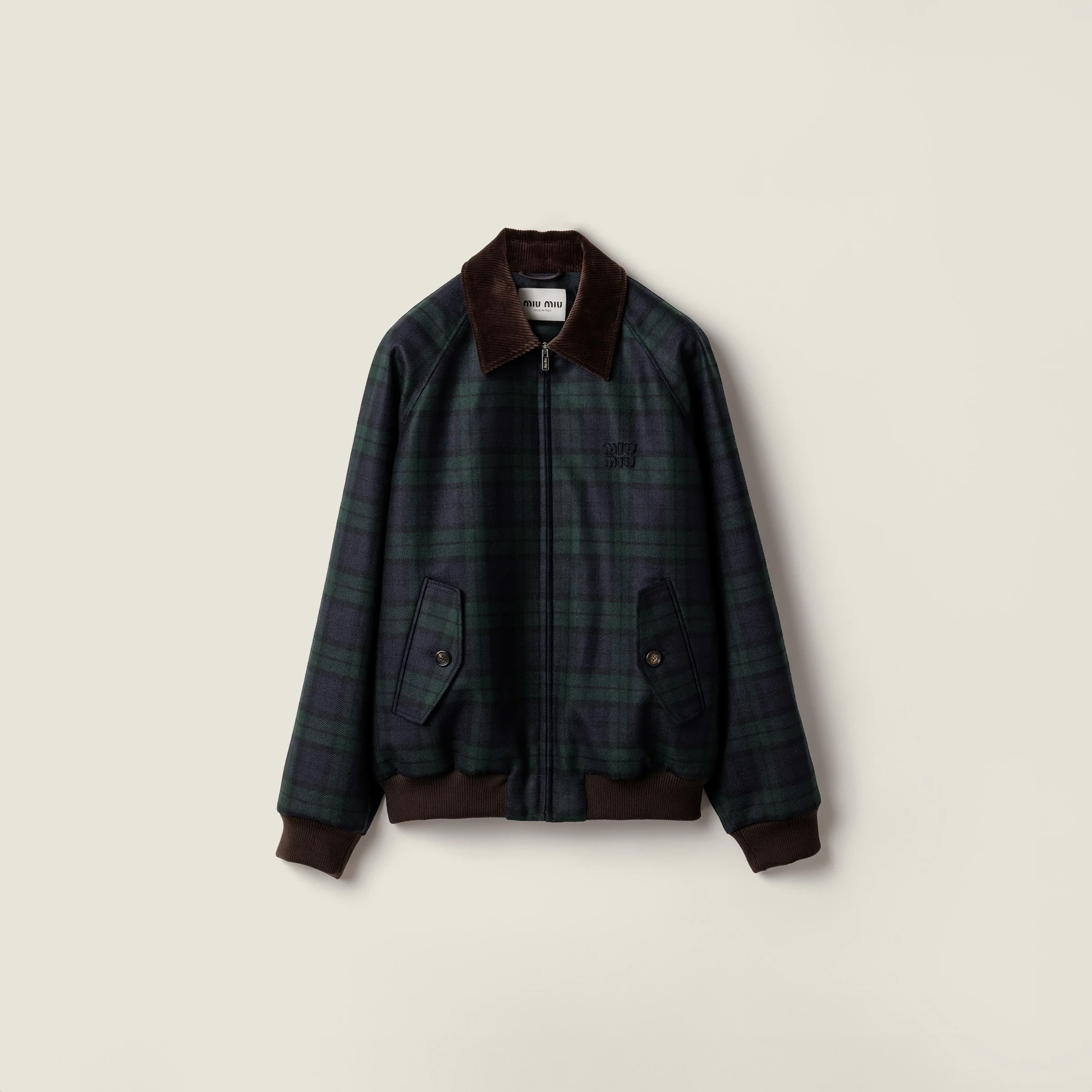 Checked twill blouson jacket - 1