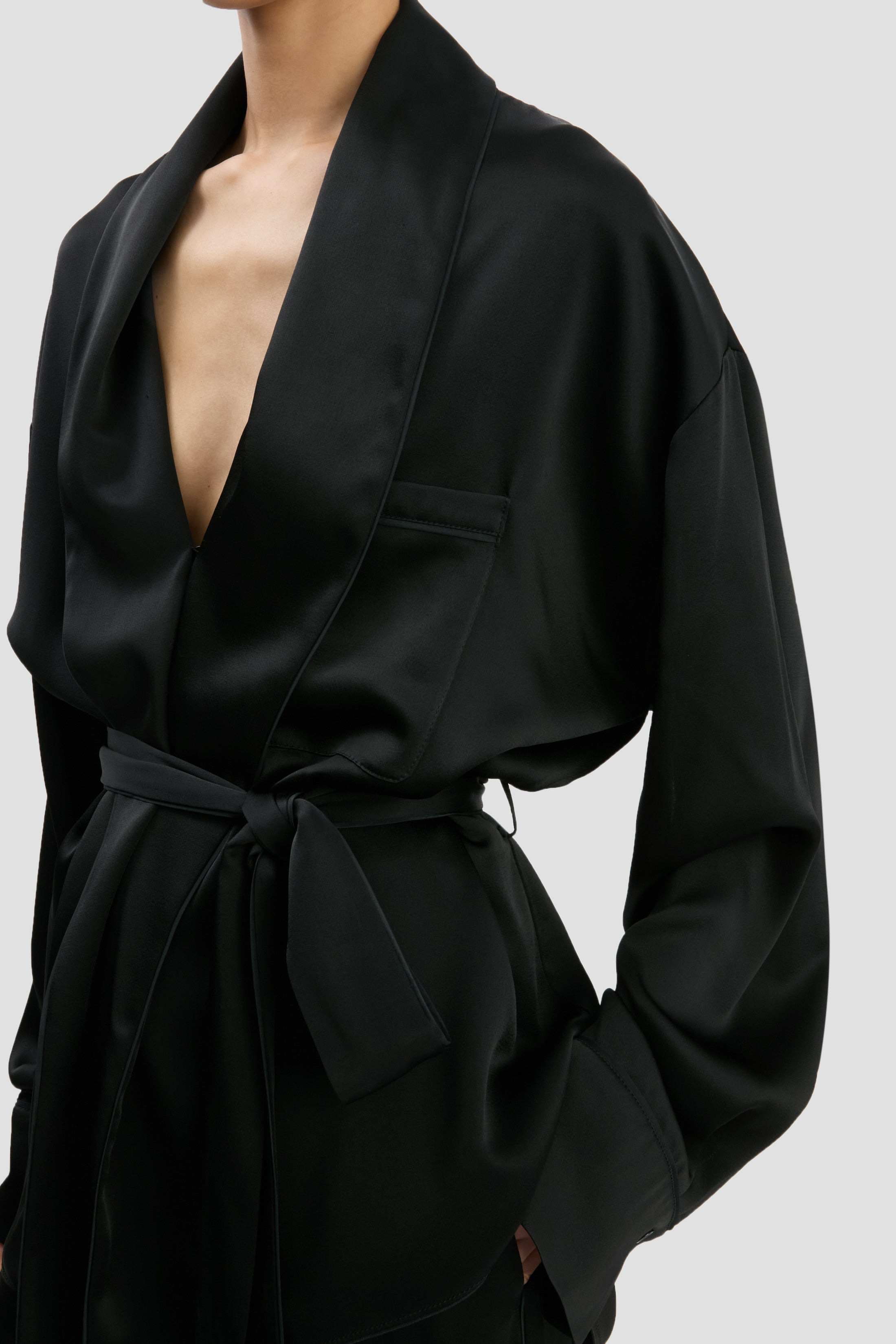 Wide Leg Trouser In Black - 5