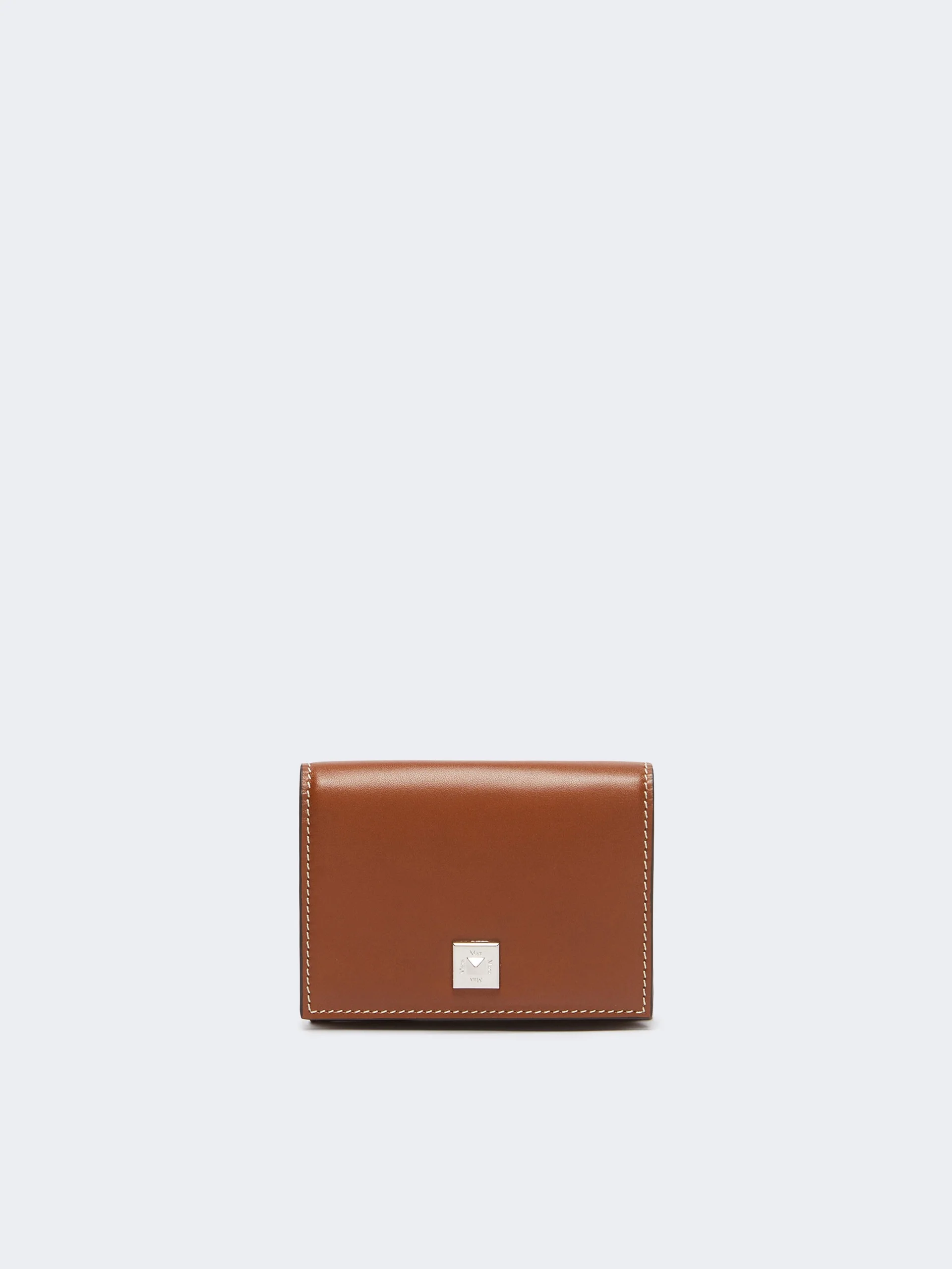 COMPACTWALLET2 Leather tri-fold purse - AMBER BROWN - 1