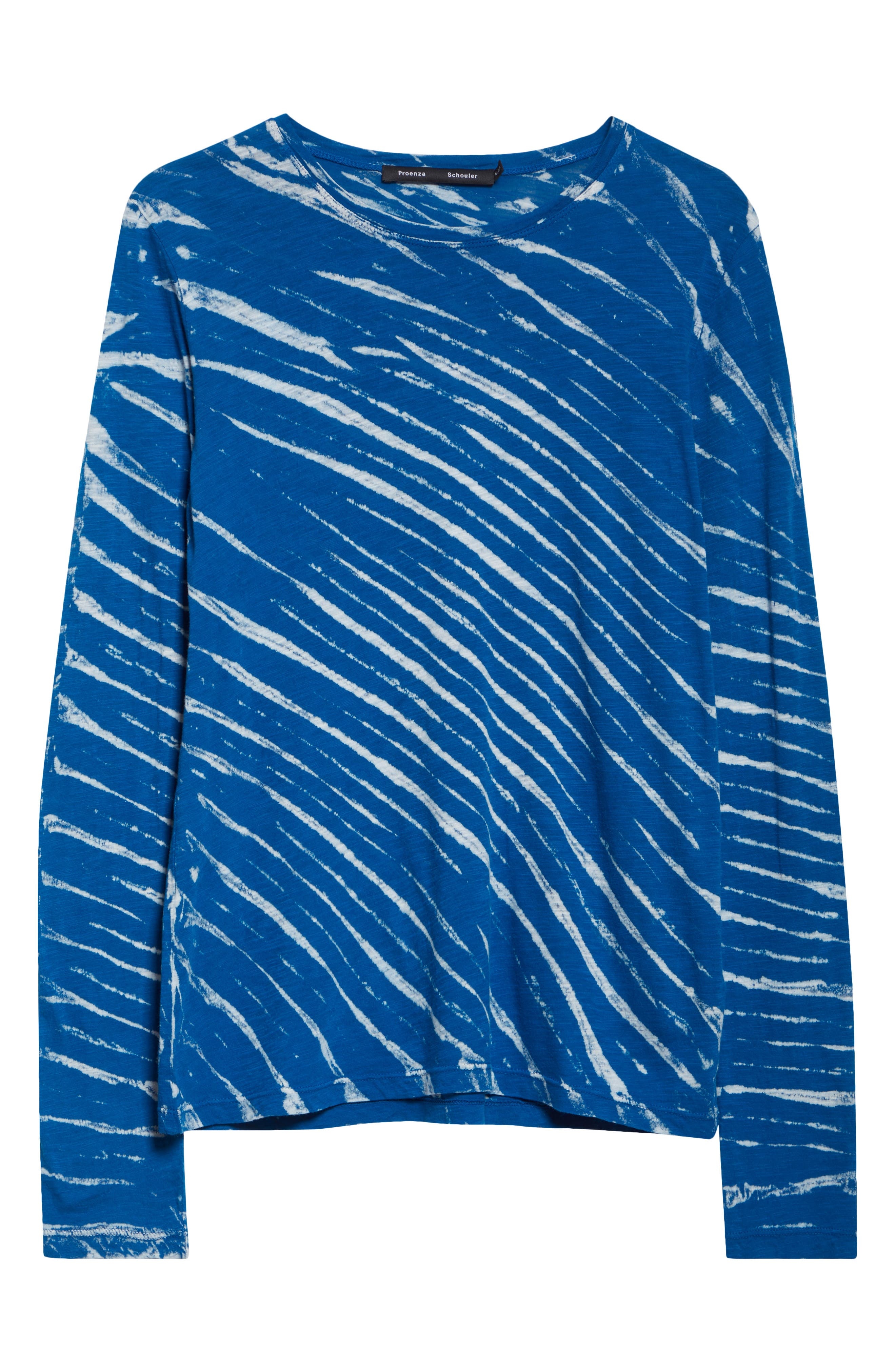 Proenza Schouler Mia Tie Dye Long Sleeve Cotton Tissue T-Shirt in Blue Multi at Nordstrom - 5