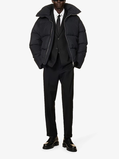 Off-White Brand-embroidered notched-lapel regular-fit wool blazer outlook