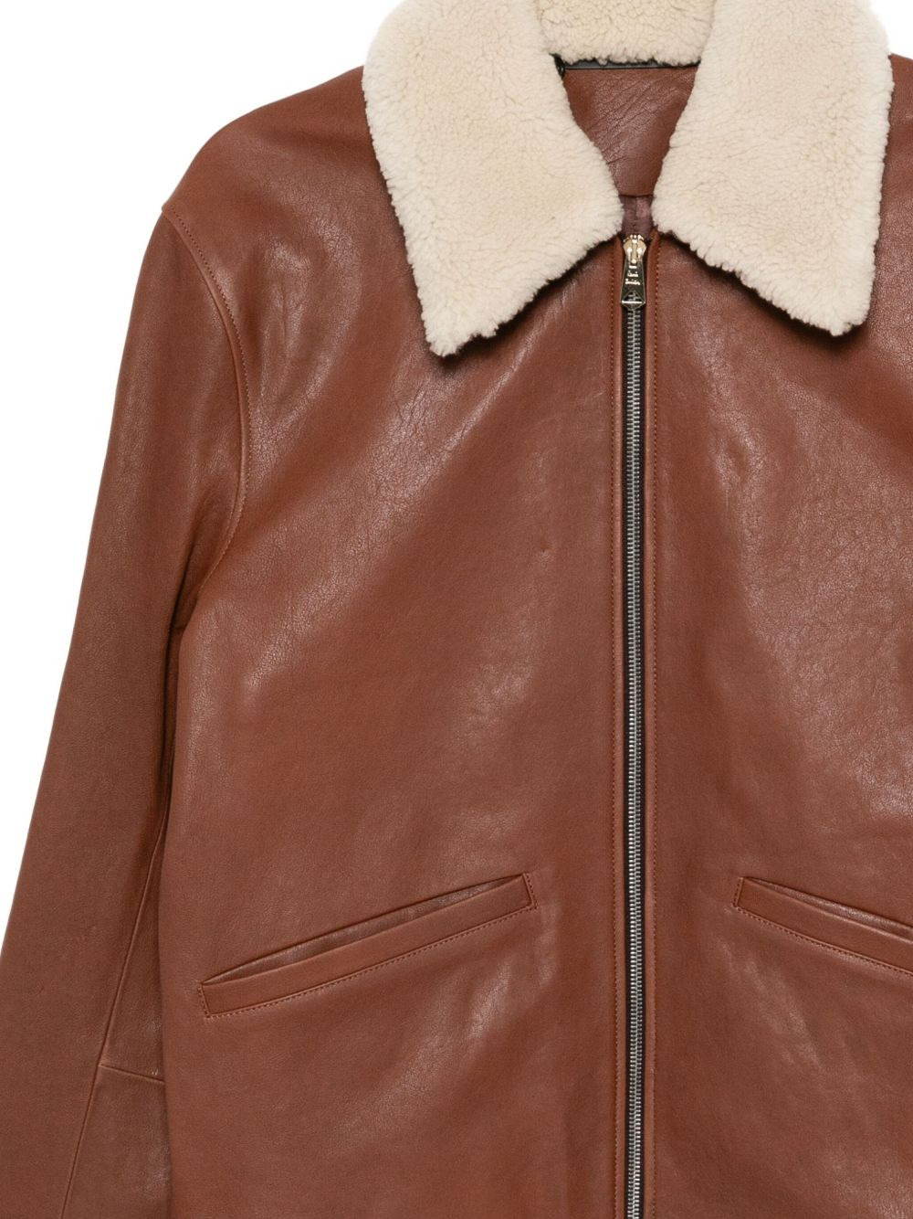 COLLARED LEATHER JACKET - 2