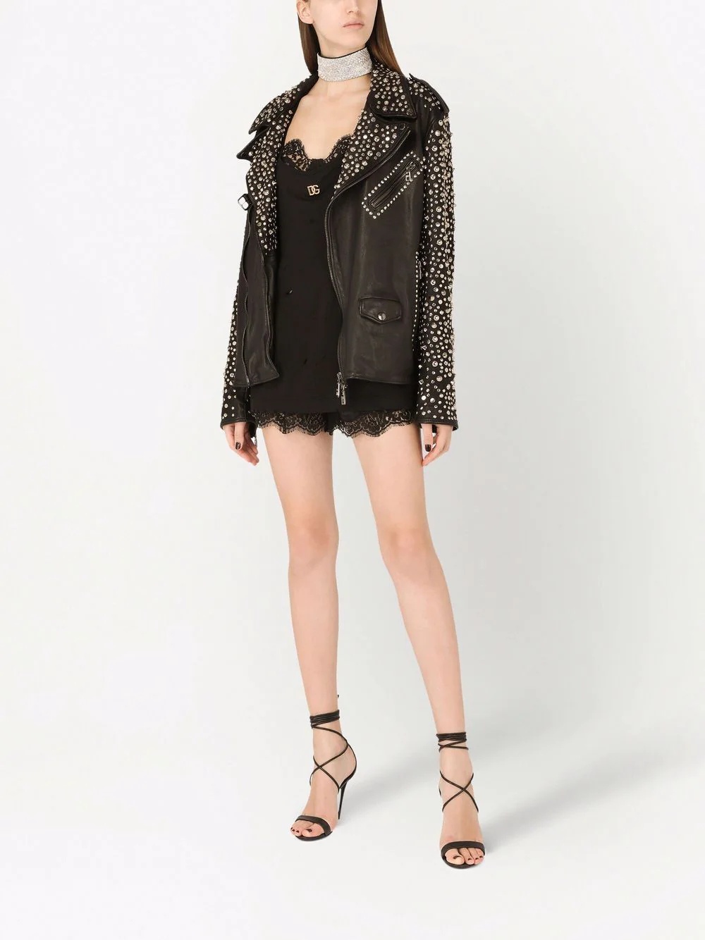 stud-embellished leather jacket - 2