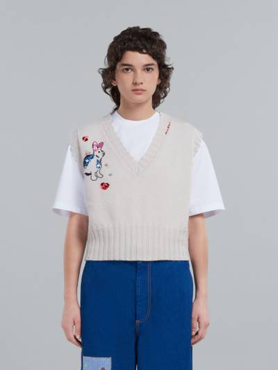 Marni SWEATER VEST WITH RABBIT EMBROIDERY outlook