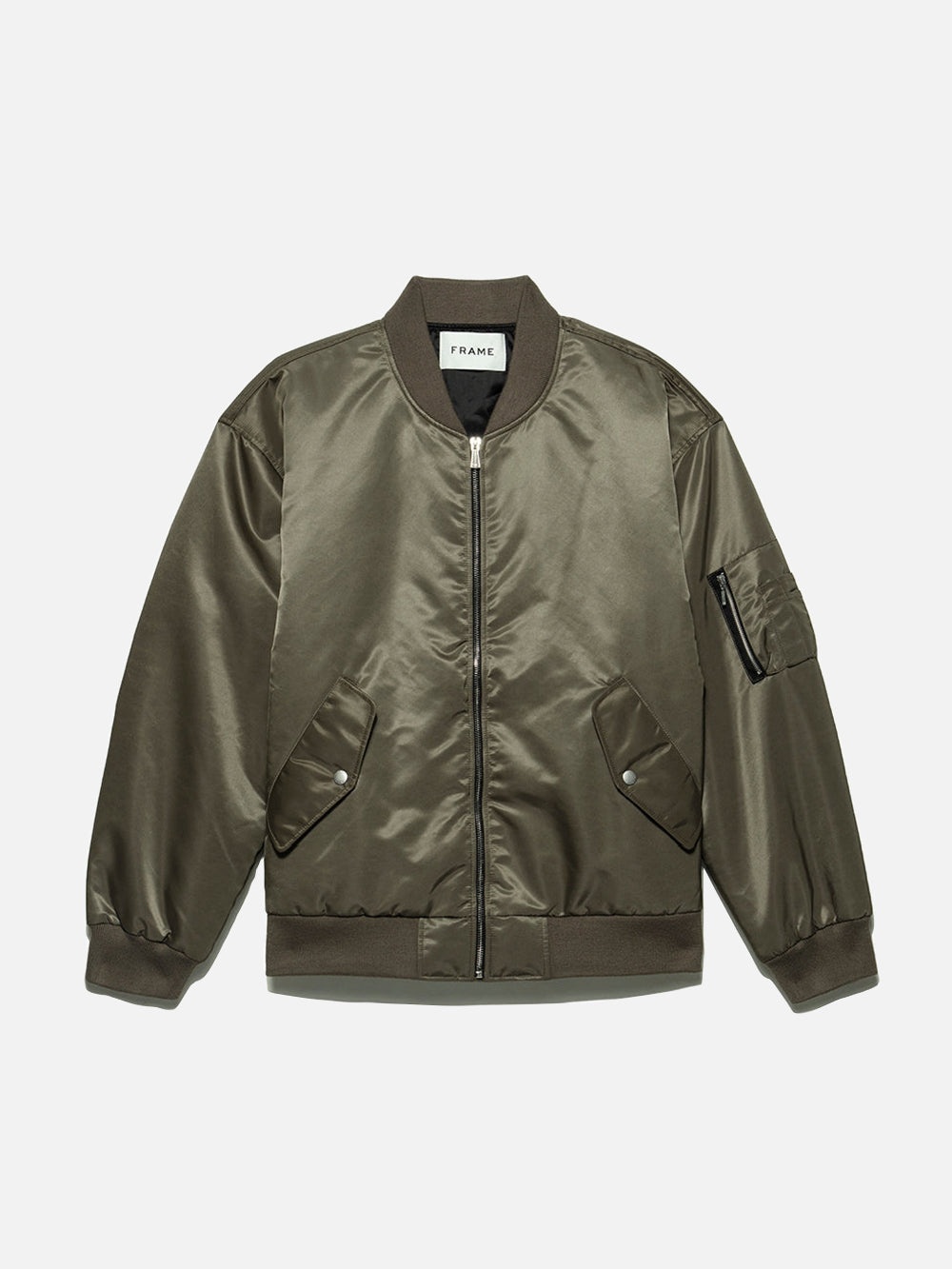 Nylon Bomber in Taupe - 1
