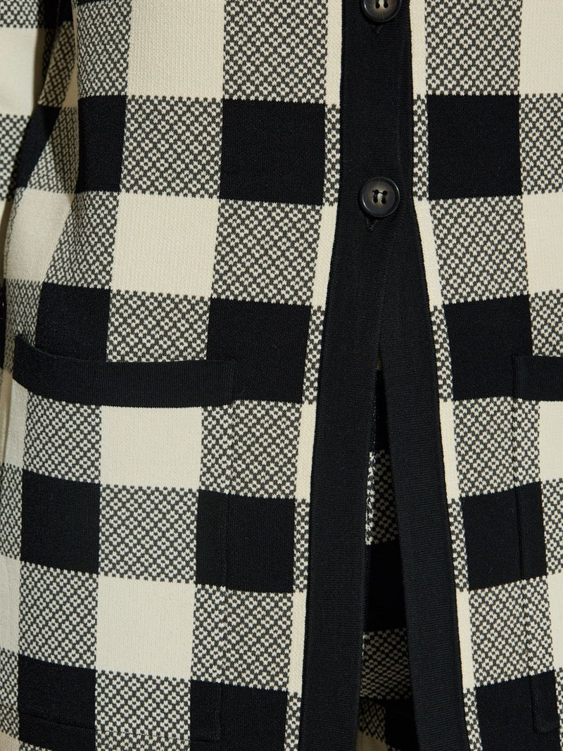 gingham check button cardigan 5