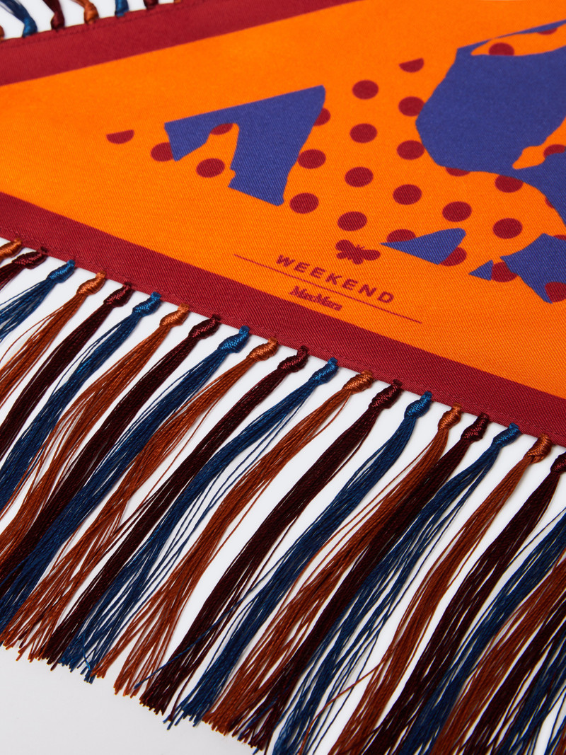 WEEKEND Max Mara NINFEE Fringed printed silk scarf outlook