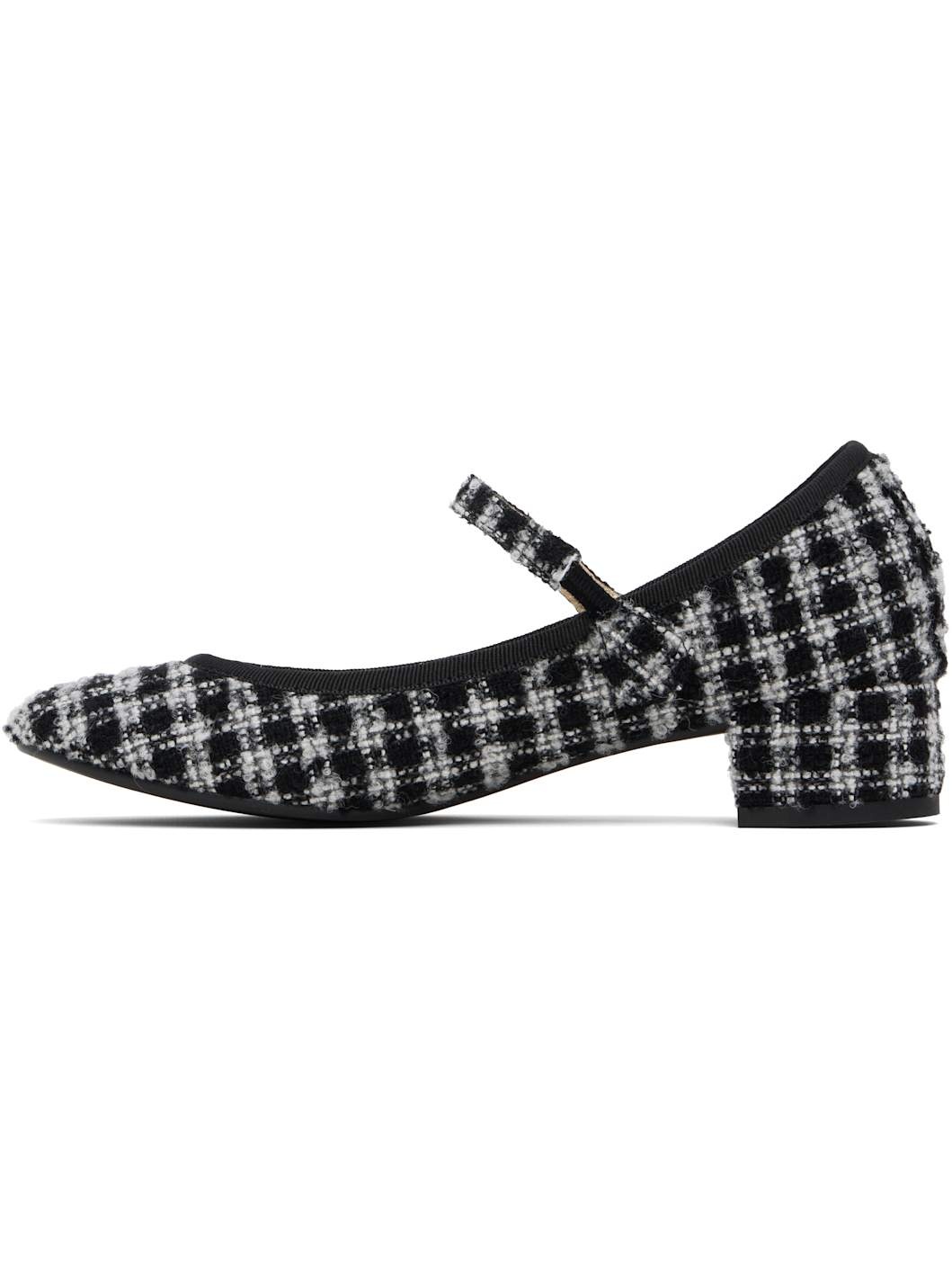 Black & Gray Rose Mary Jane Heels - 3