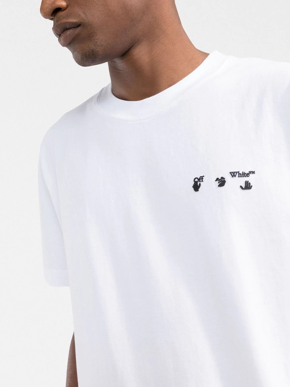 Ow logo-print slim-cut T-shirt - 5