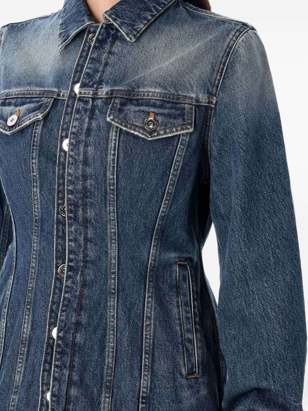 balloon-sleeve denim jacket - 3