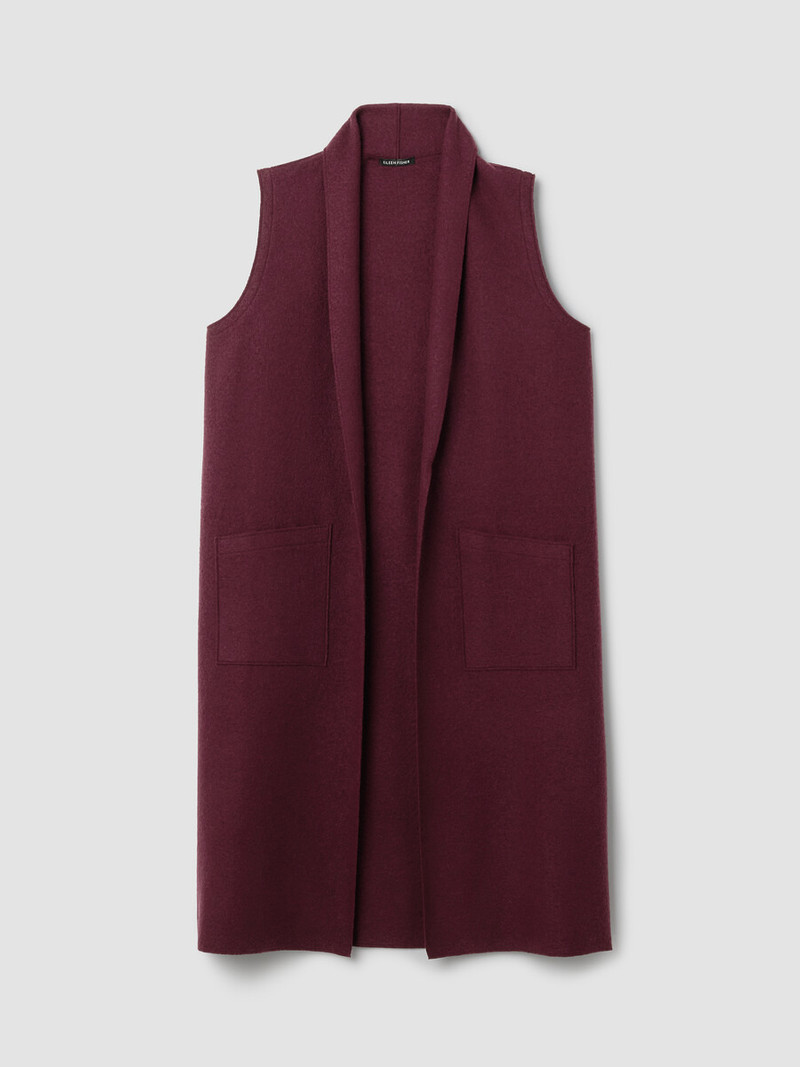 Lightweight Boiled Wool Shawl Collar Vest in Regenerative Wool 1