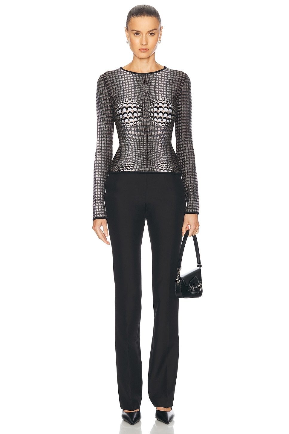 Moon Skin Jacquard Knit Fitted Sweater - 4