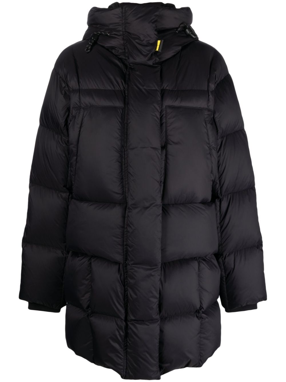 logo-patch hooded puffer jacket - 1