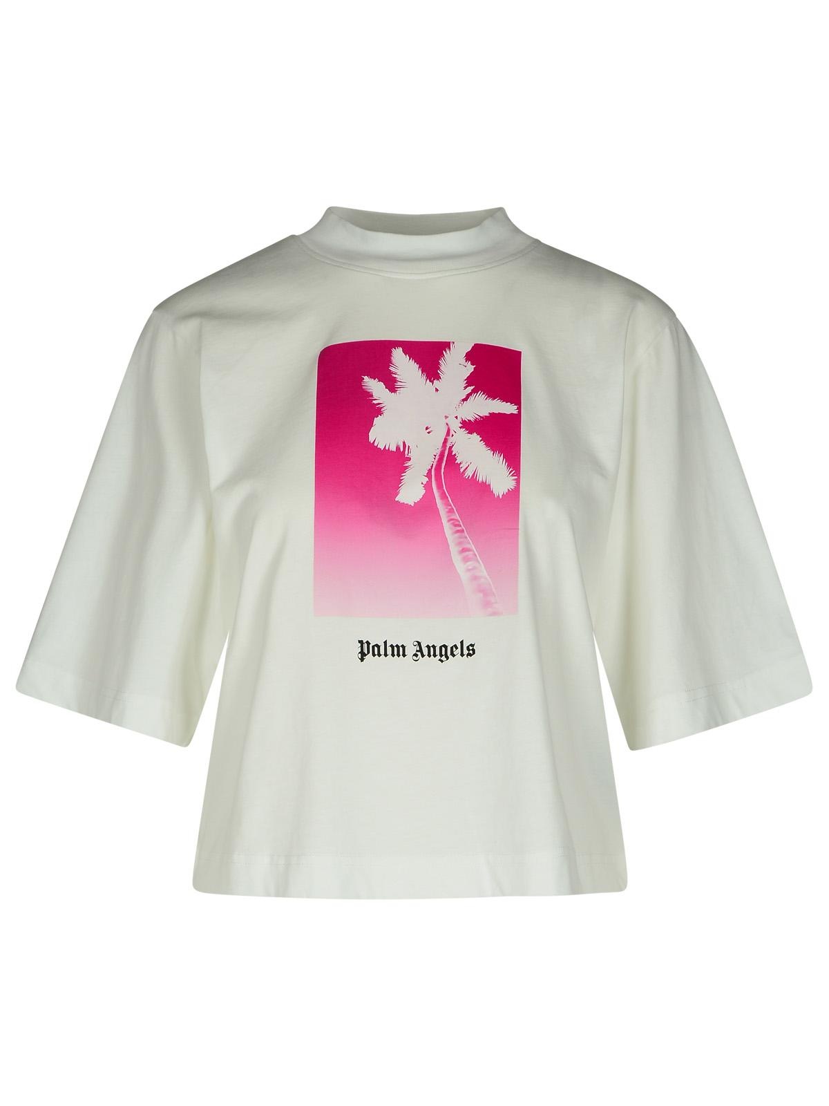 Palm Angels 'Solariz' White Cotton T-Shirt Woman - 1