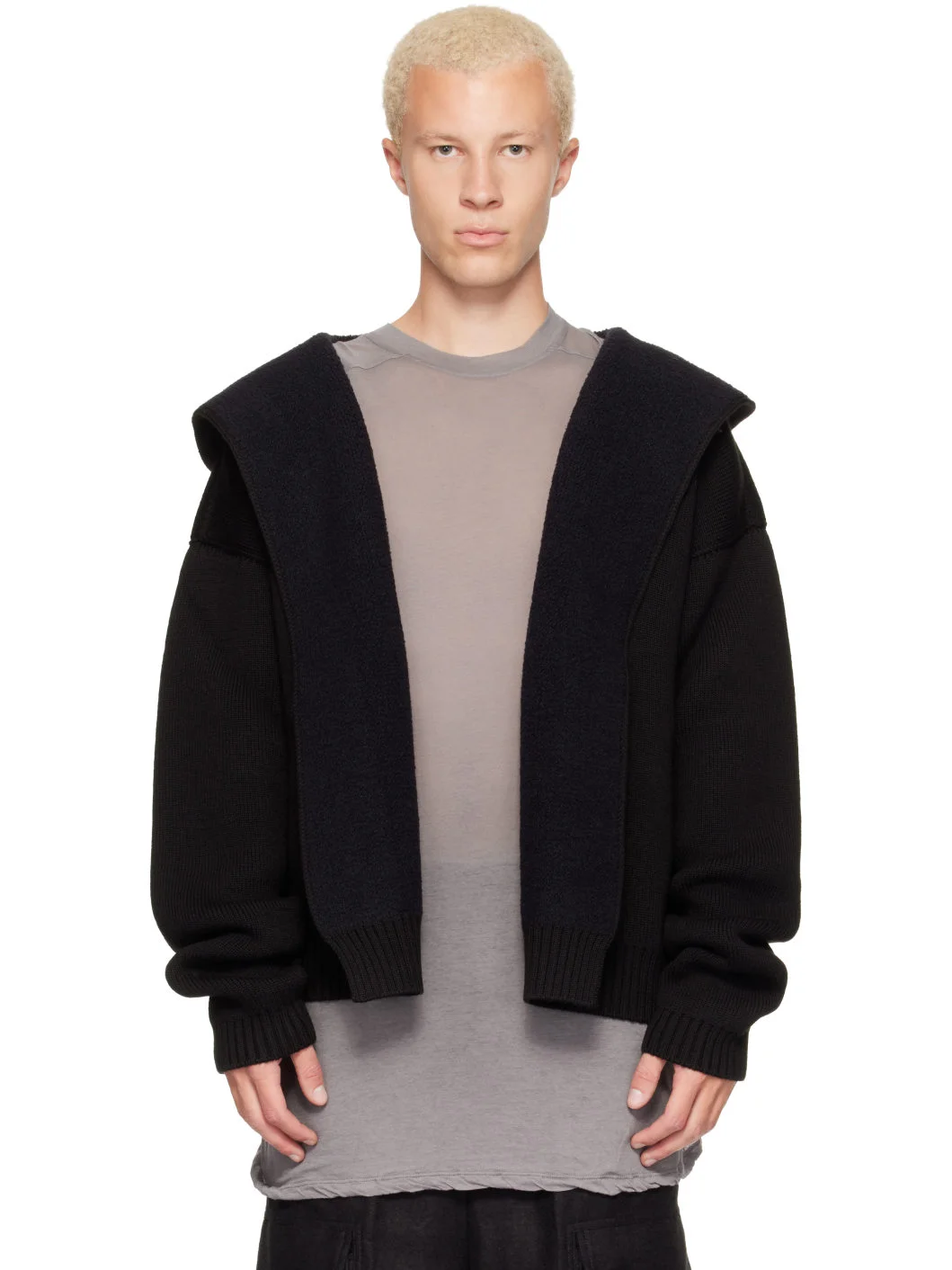 Black Tower Reversible Robe Hoodie - 1