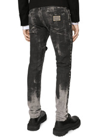 Dolce & Gabbana Skinny stretch jeans with studs and safety