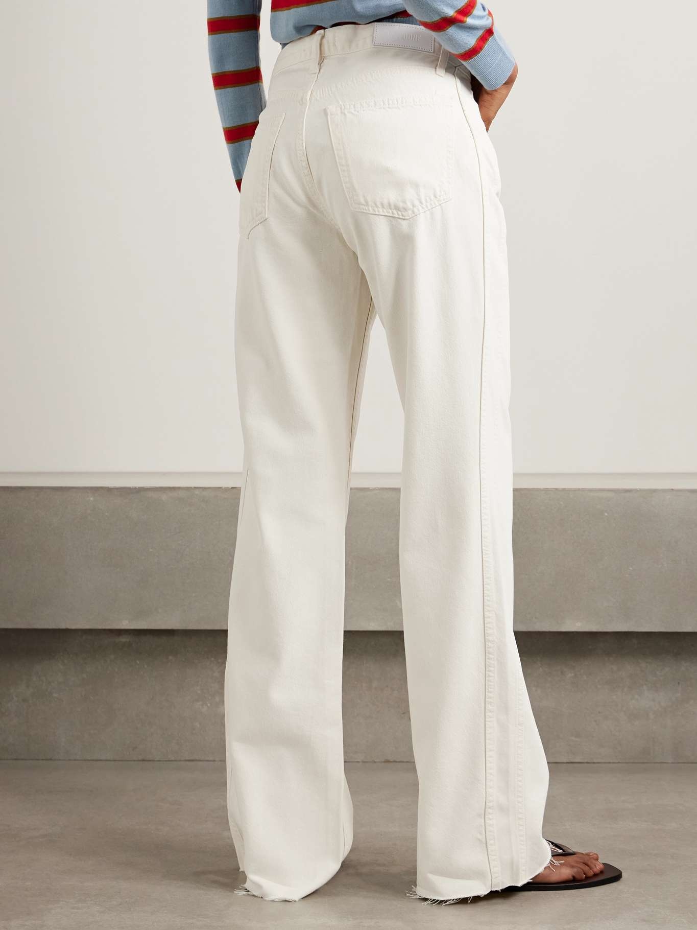 The Californian frayed mid-rise flared jeans White - 4
