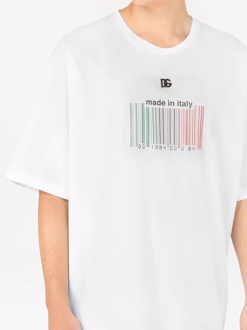 barcode print short-sleeve T-shirt - 5