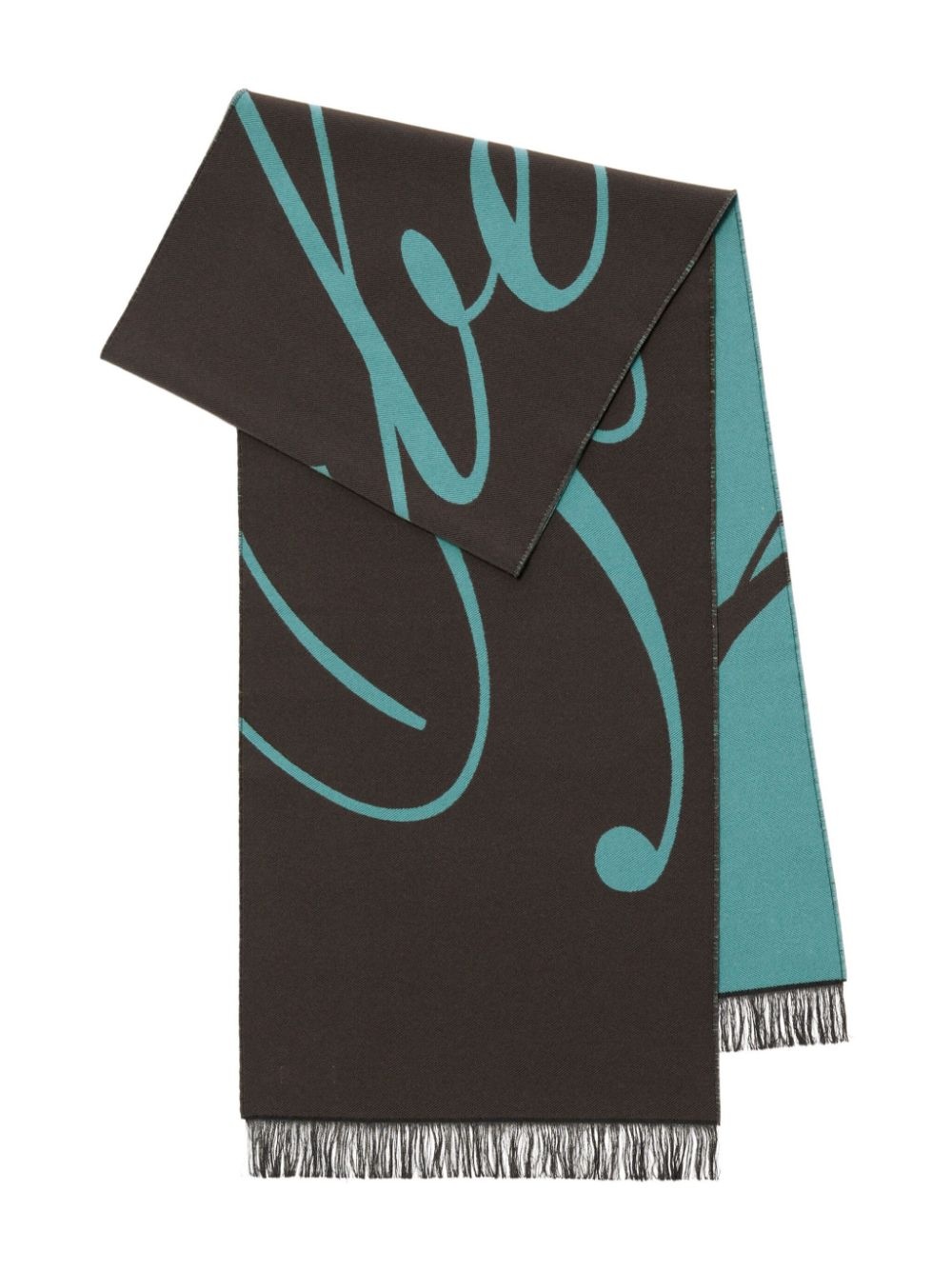 Logo wool scarf - 1