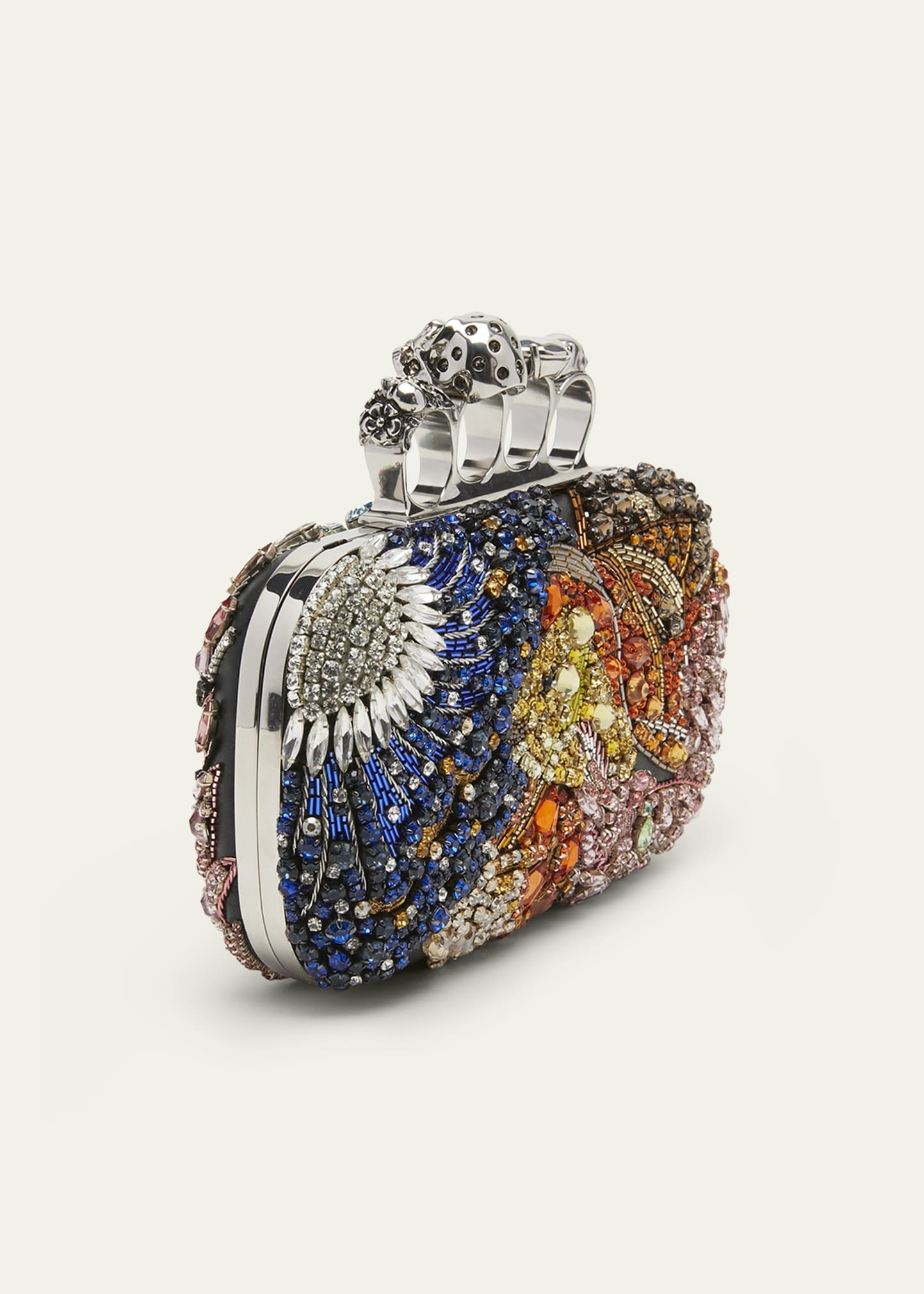 ALEXANDER MCQUEEN スカルジュエルポーチ McQueen Mini Skull Jewel Croc-Embossed Crossbody Bag