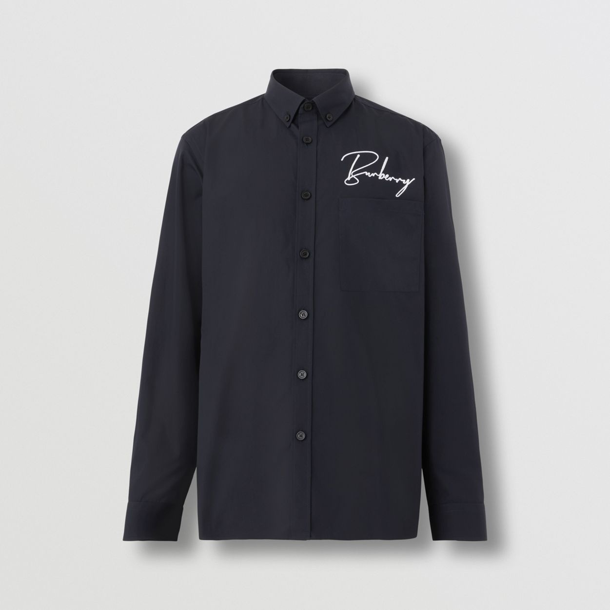 Embroidered Logo Cotton Shirt - 1