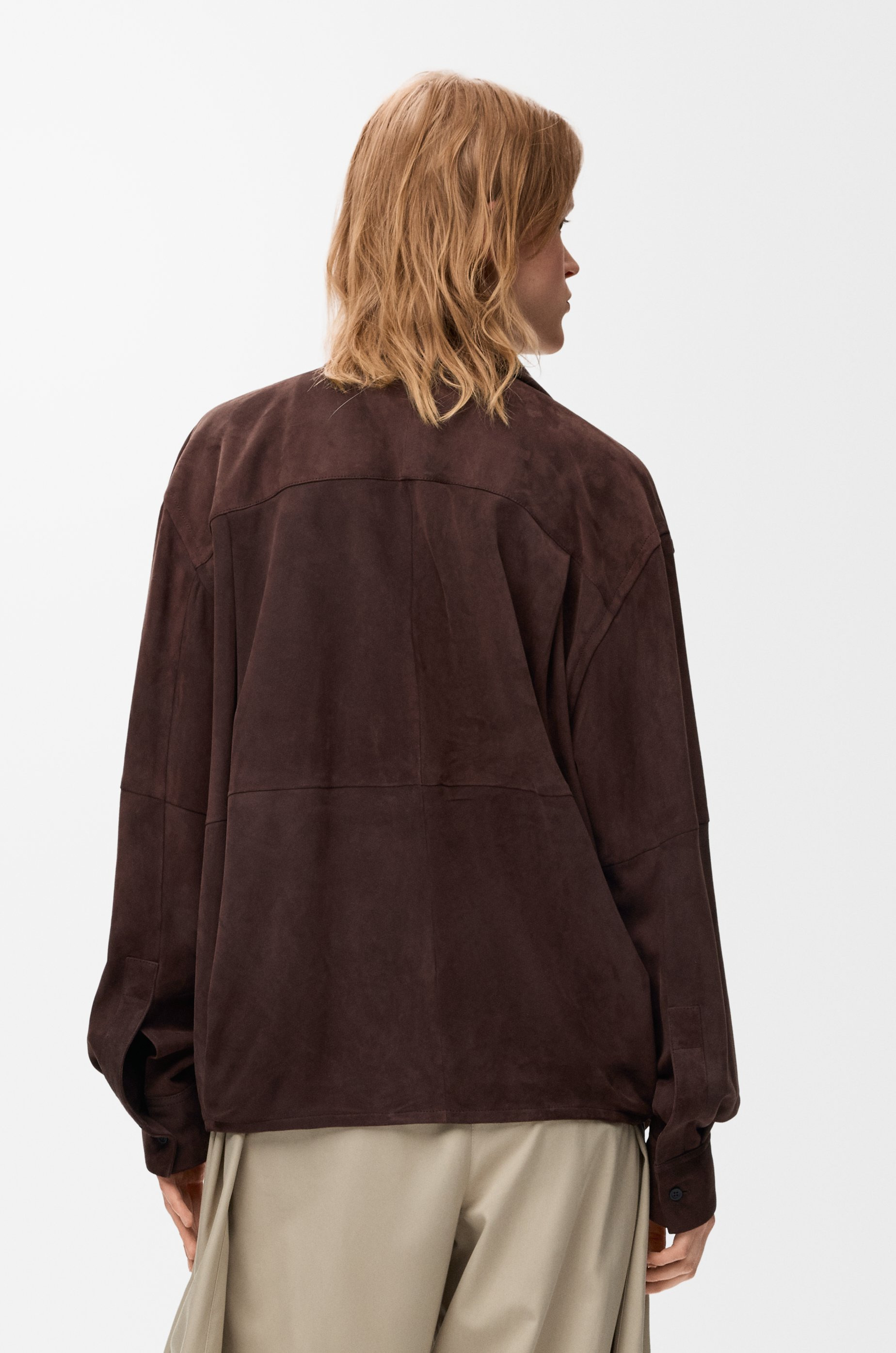 Draped shirt in suede goatskin - 4