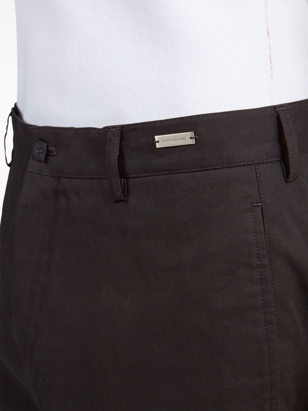 flared cotton chino trousers - 5
