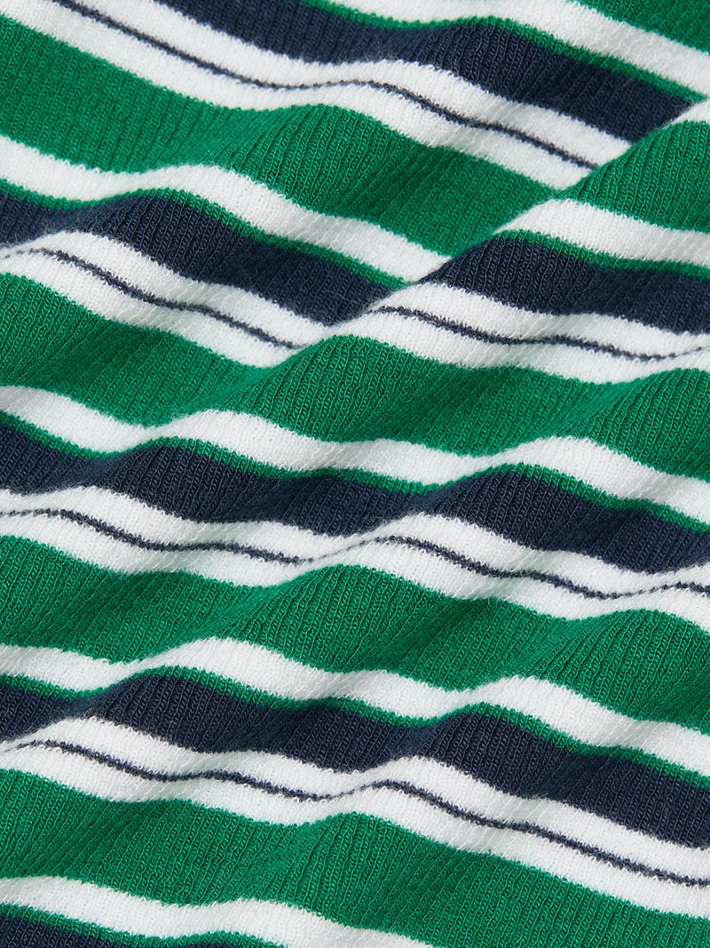 Women's Marnie Striped Knit Crop Polo Top - Kelly Green Stripe 7