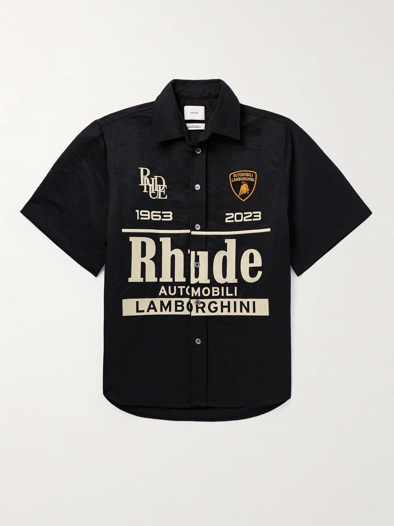 + Lamborghini Logo-Embroidered Nylon-Twill Shirt 1