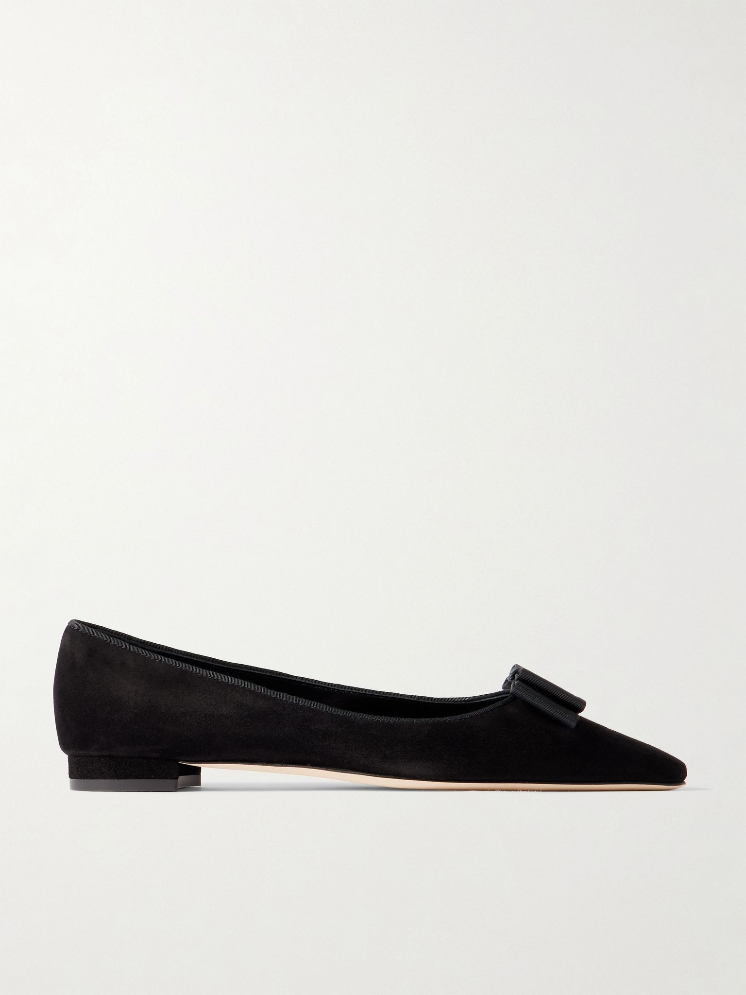 Reador 10 bow-detailed suede point-toe flats Black - 1