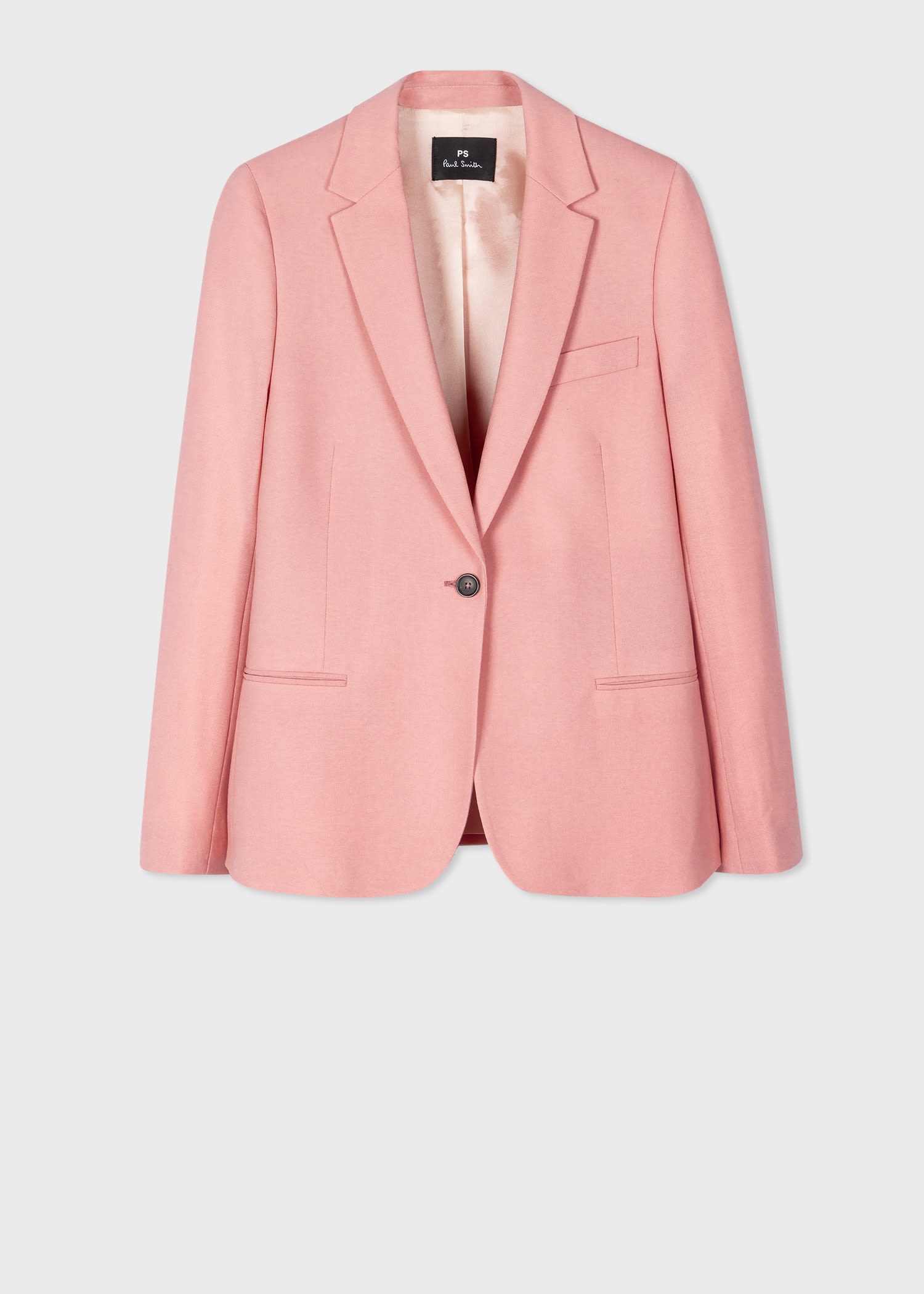 Pale Pink Wool Hopsack Blazer - 1