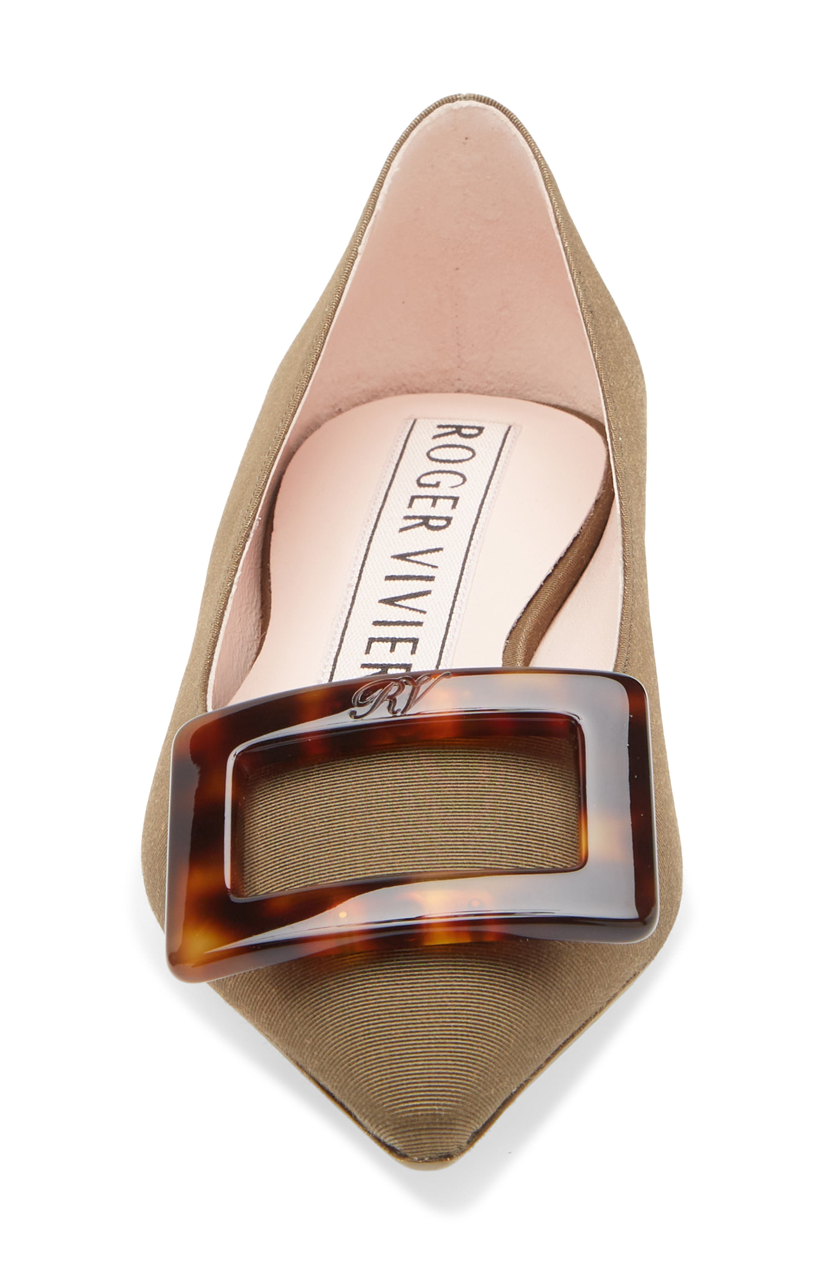 Roger Vivier Gommettine Pointed Toe Flat in Militare Chiaro at Nordstrom - 4
