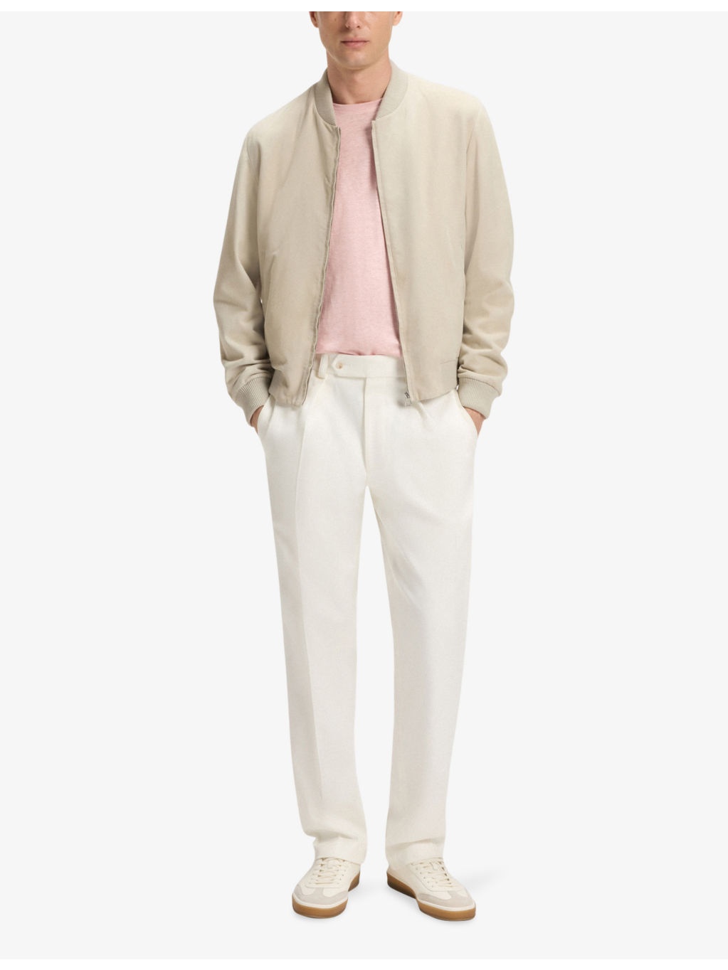 Beckham X BOSS Tailored Straight-Leg Stretch-Cotton Trousers - 2